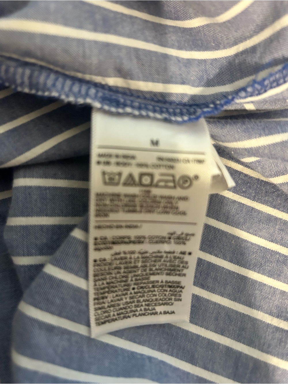 Old Navy Blue & White Striped Button-Up Shirt Dress - Picture 4 of 4